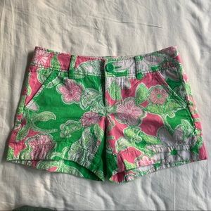 Lily Pulitzer Pink and Green Floral Shorts